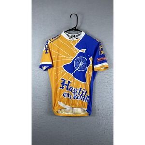 Aero Tech Designs‎ Hostile City Rollers Cycling Jersey Mens Small Yellow Bike